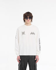 Represent X Metallica Local Crew Long Sleeve T-Shirt - Flat White