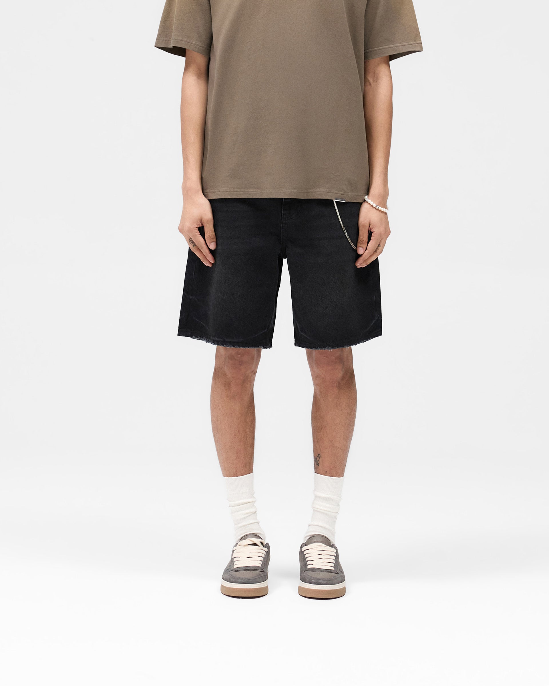 R10T Tailored Denim Shorts - Black