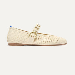 The Max Buckle Mary Jane - Off White Mesh
