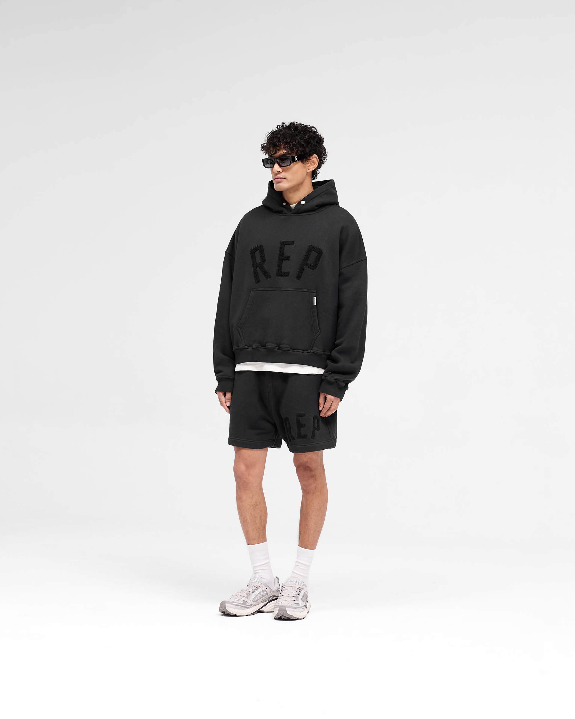 Rep Applique Hoodie - Off Black