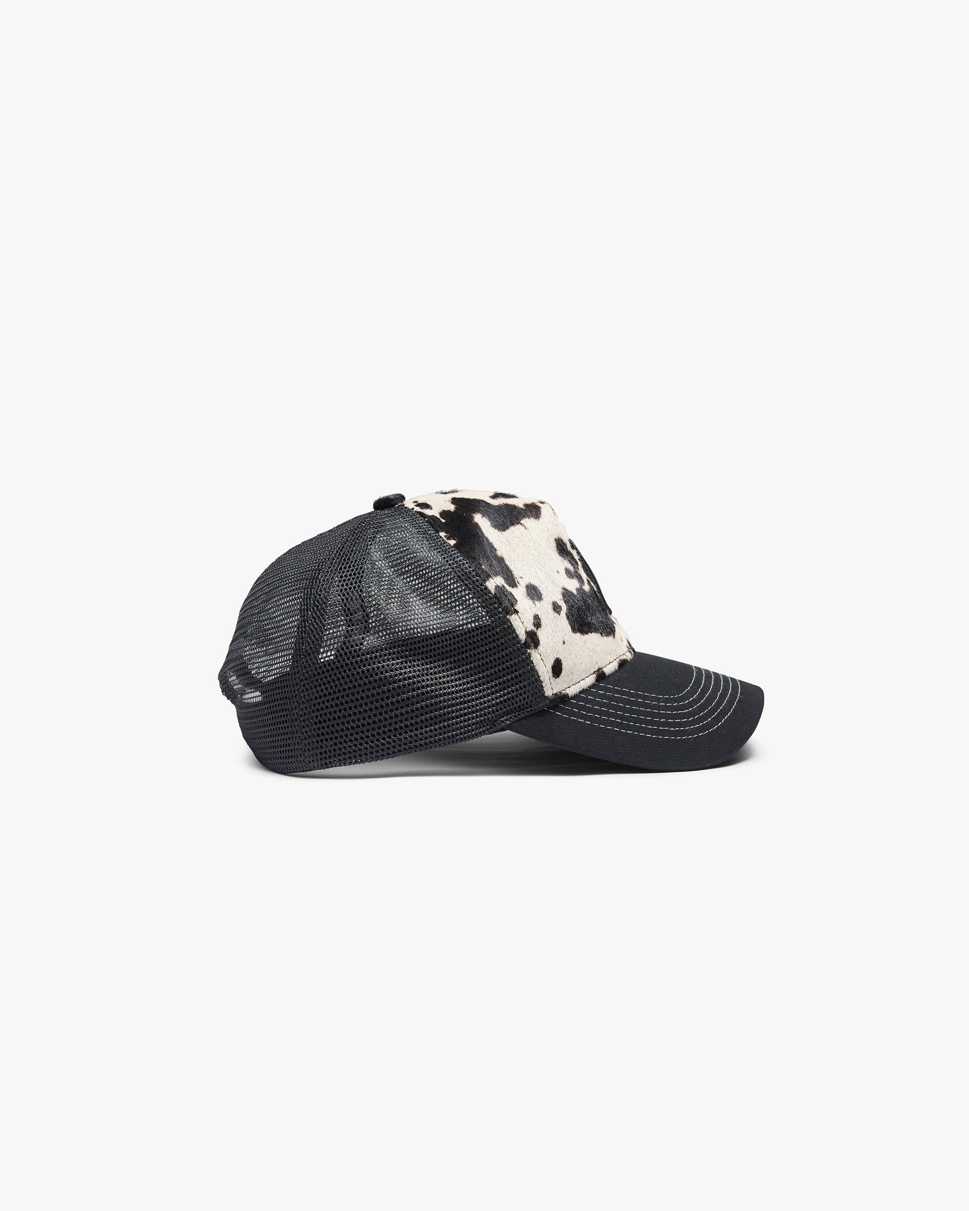 Cowhide Print Cap - Flat White Jet Black