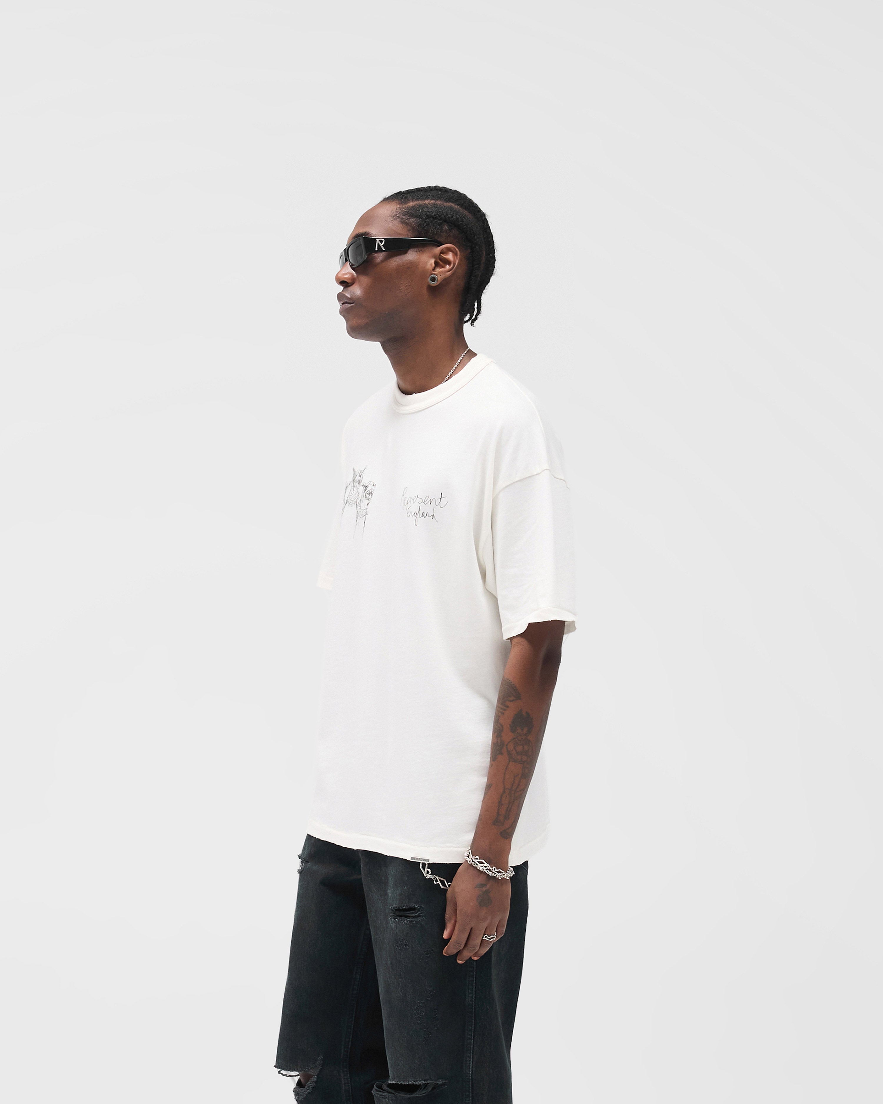 Hand Drawn Thoroughbred T-Shirt - Flat White