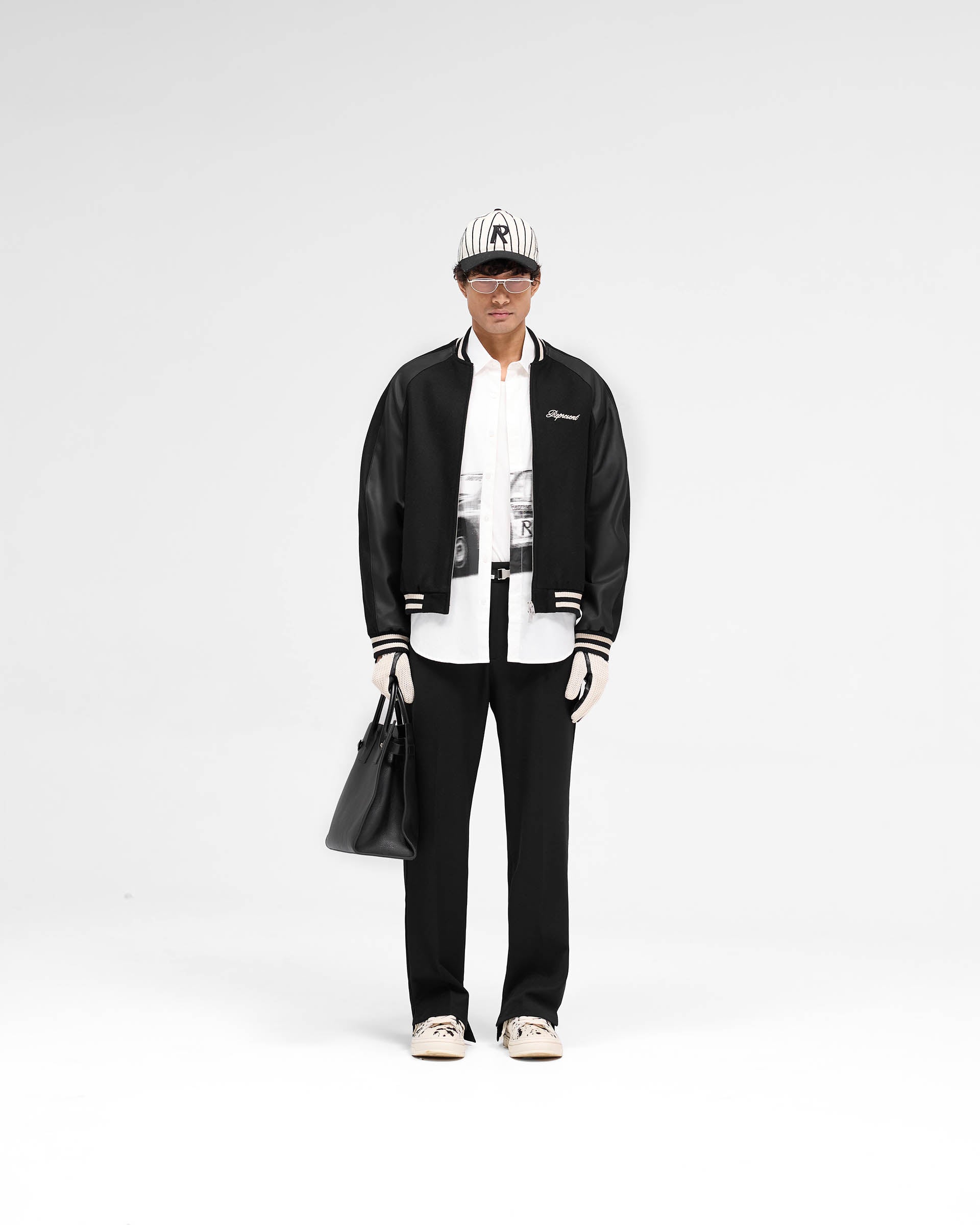 Raglan Varsity Jacket - Black