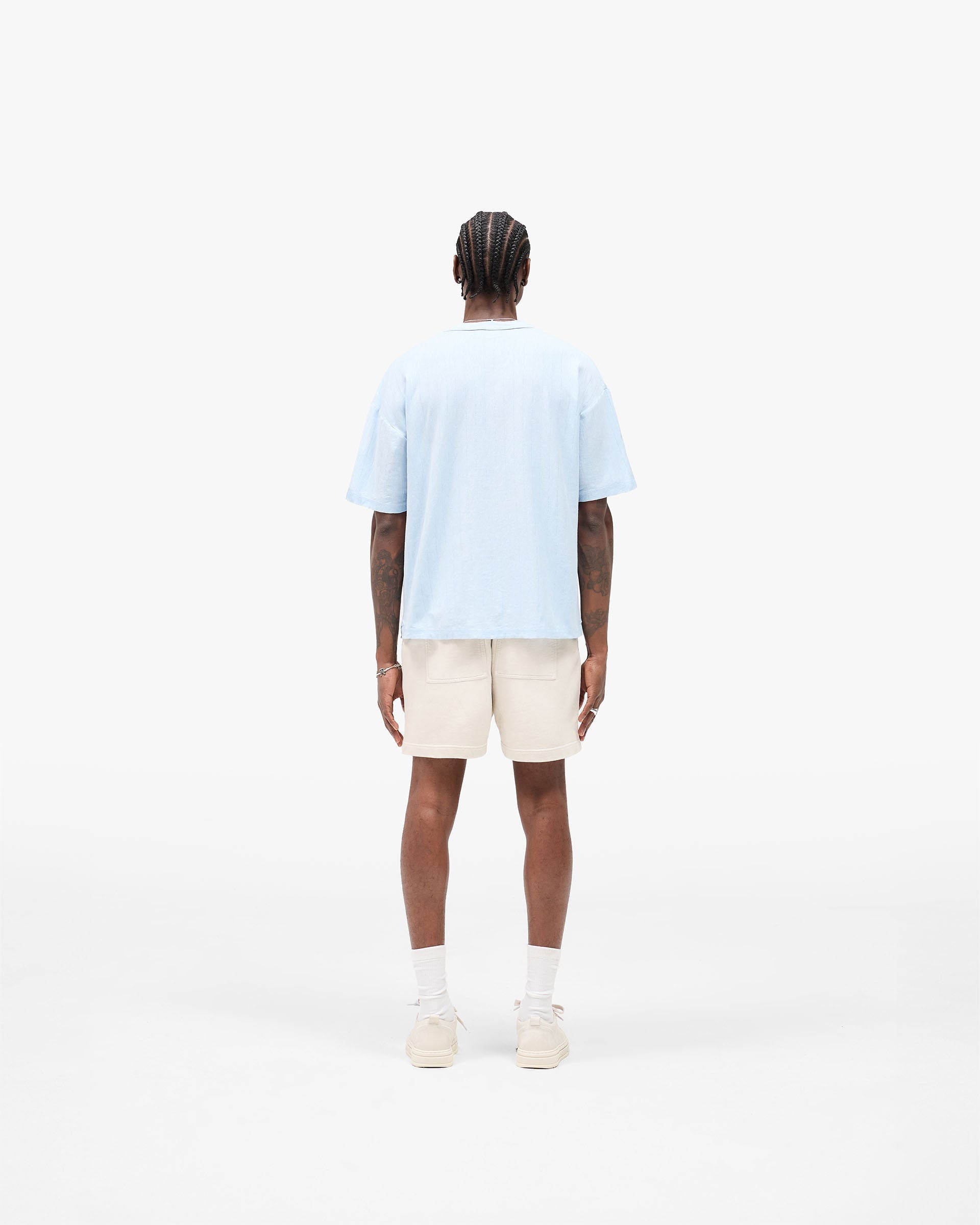 Slub Script T-Shirt - Ice Blue