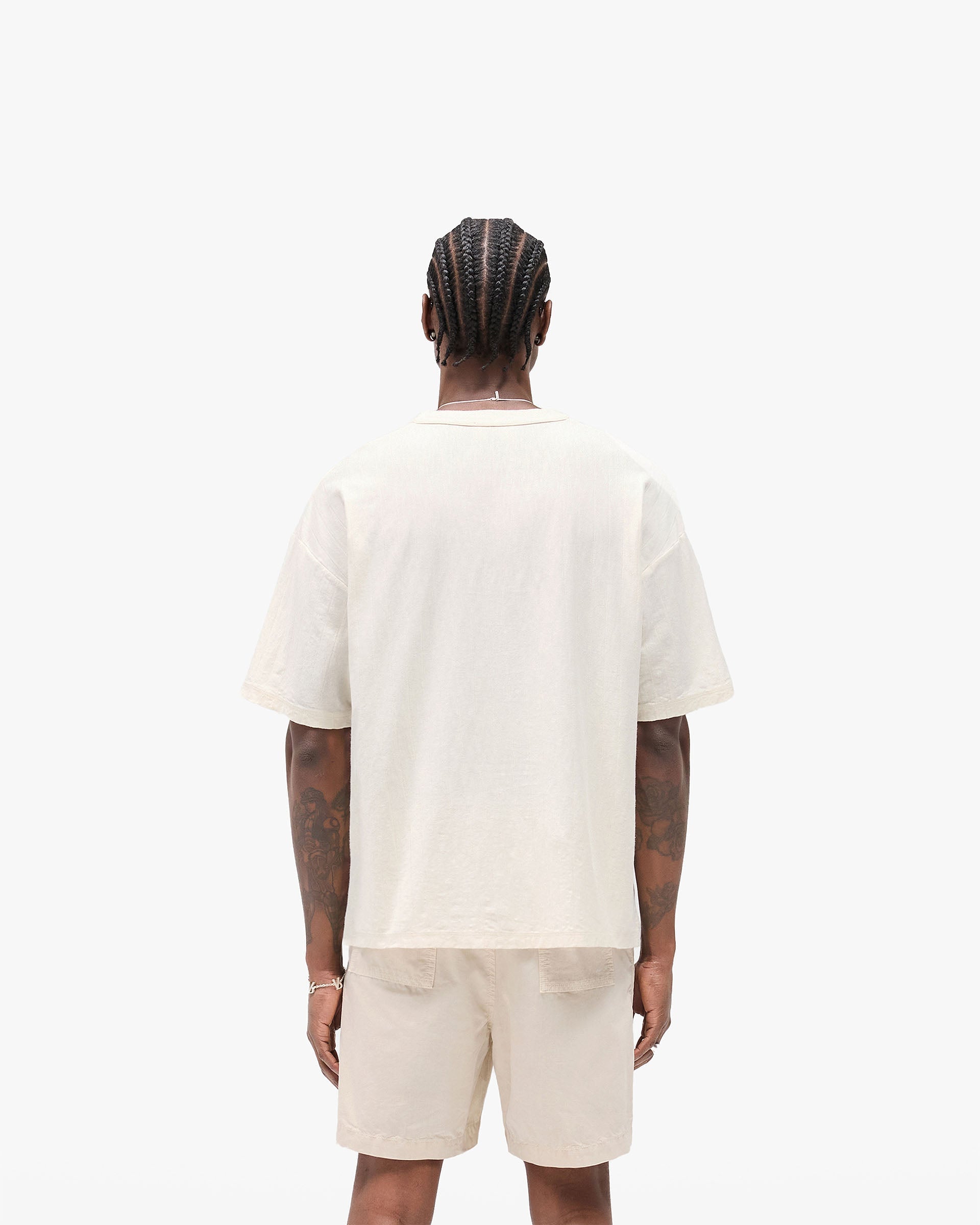 Slub Script T-Shirt - Aged White