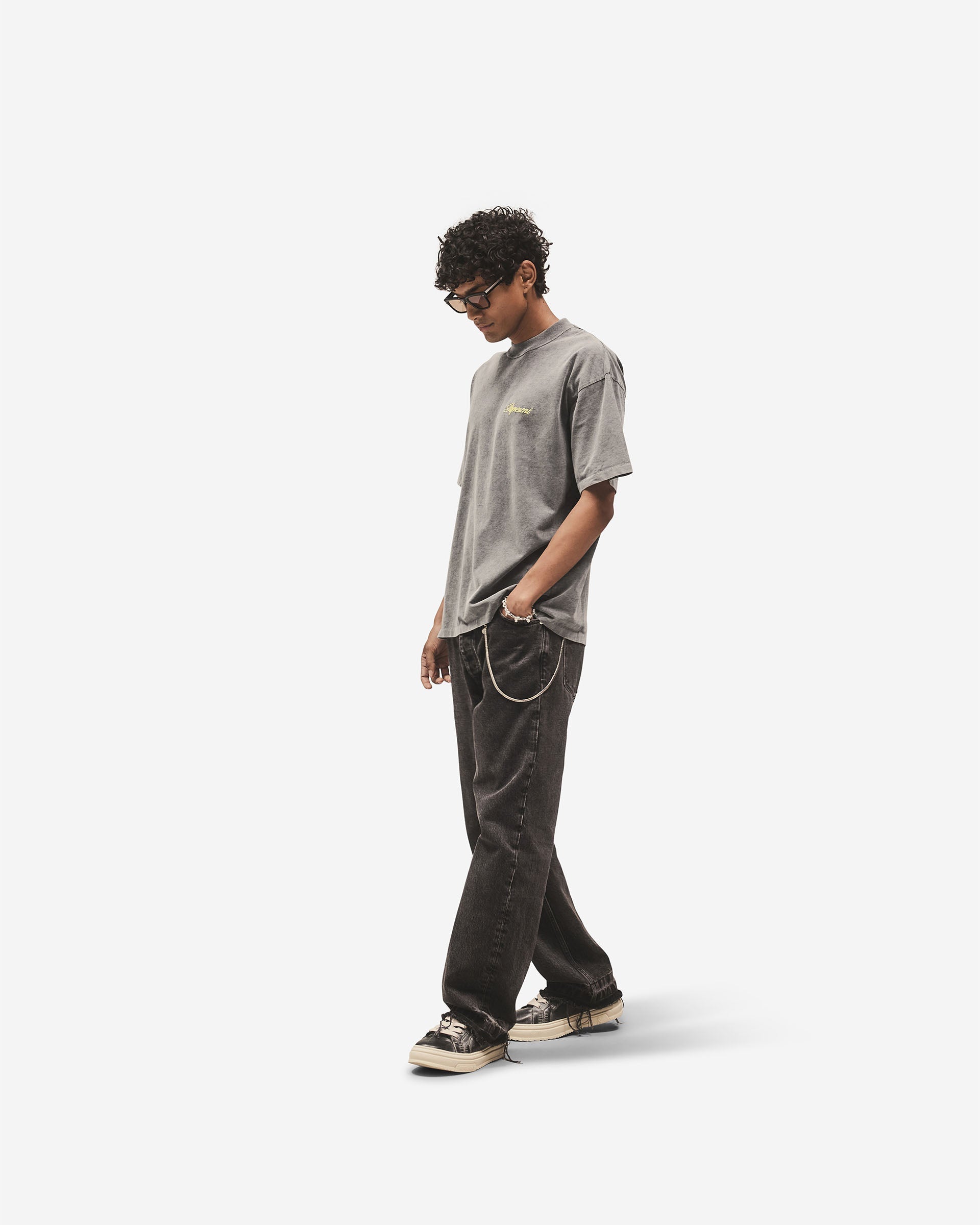 Script Logo T-Shirt - Vintage Grey