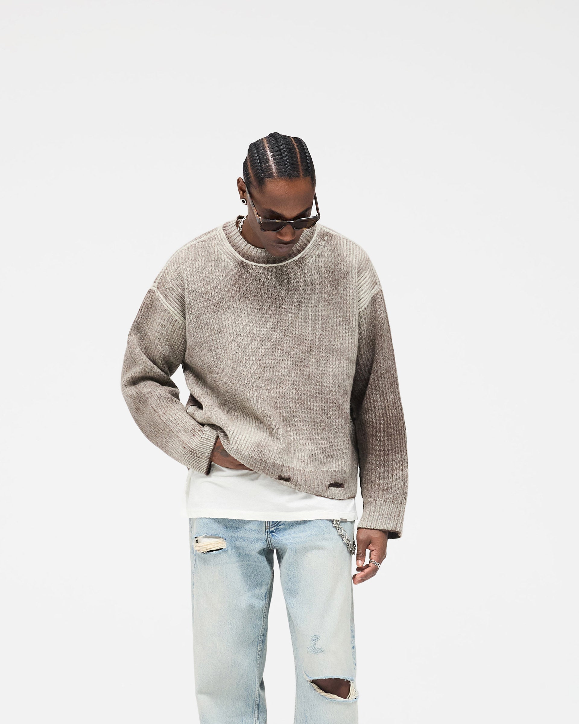 Reversible Fade Out Sweater - Nero