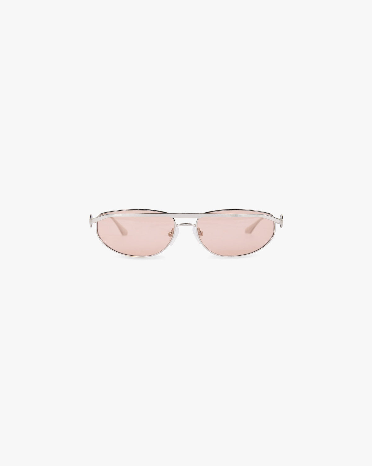 Slim Aviator Sunglasses - Silver Brown