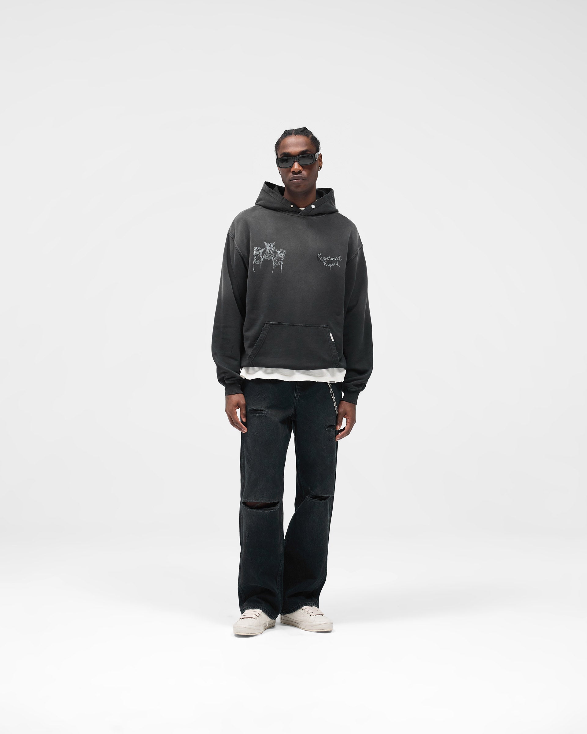 R3 Distressed Baggy Denim - Petrol