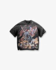 Represent X Iron Maiden Steed T-Shirt - Stained Black
