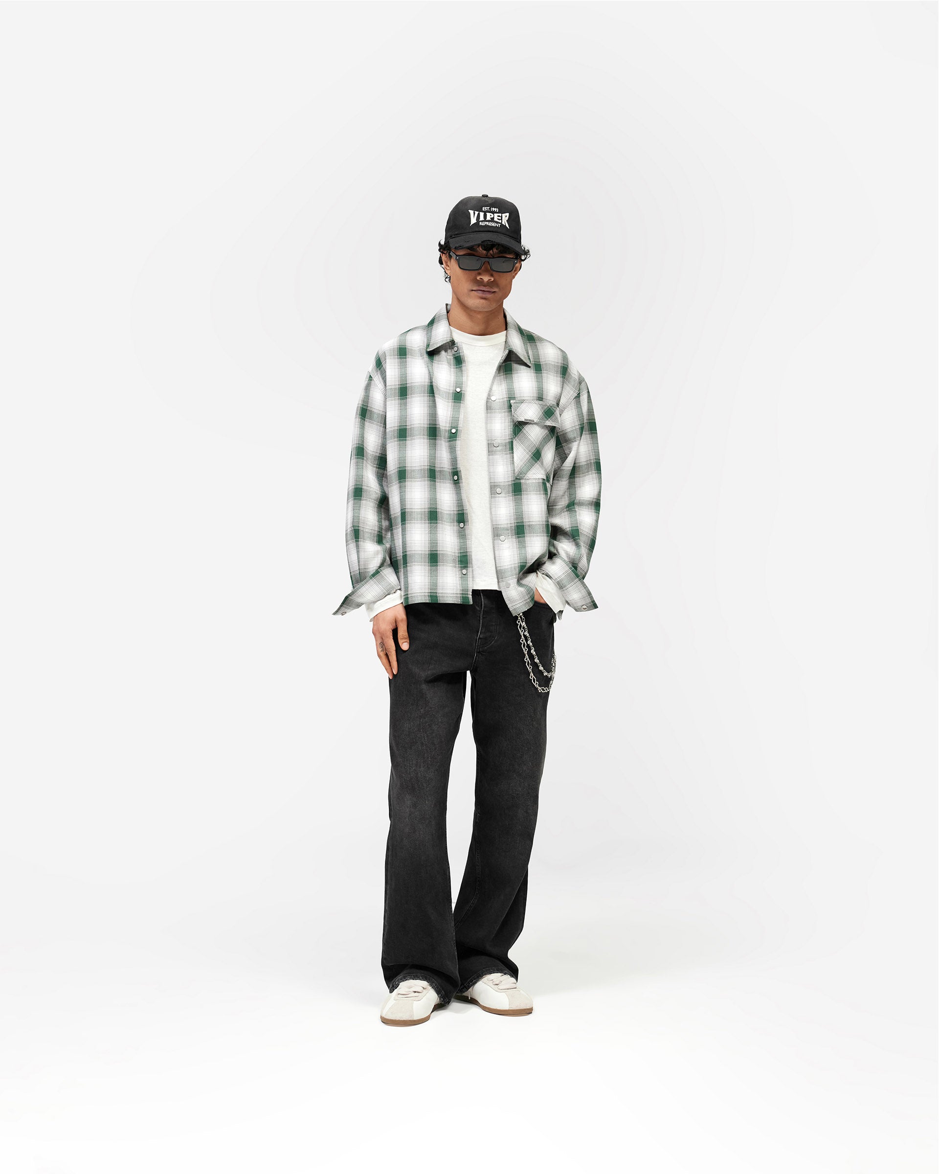 Waffle Flannel - Dark Green